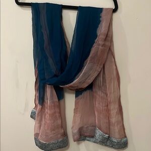 Elegant Blue and Pink Scarf